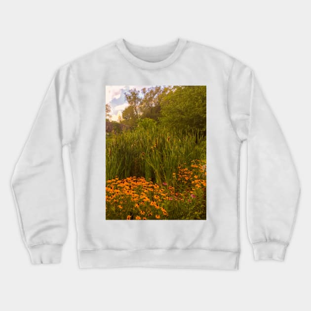 Central Park Bridge Flowers Manhattan NYC Crewneck Sweatshirt by eleonoraingrid